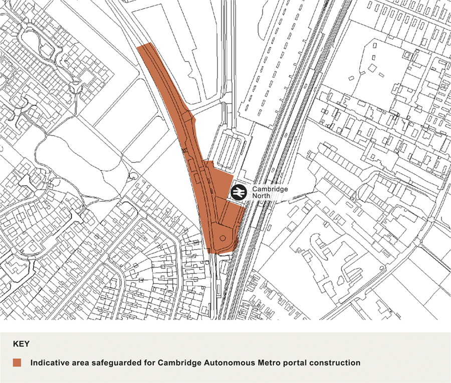 Map showing location of land to be safeguarded for the CAM interchange